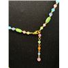 Image 2 : Huge Length of Stone Beads Necklace, 69", Gold Tone Lobster Clasp