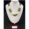 Image 1 : Hand Crafted Native American Leather + Bone Necklace