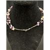 Image 3 : 5 Strands Cultured Fresh Water Pearls + Nature Amethyst Stones Choker Necklace, Very Sweet, 925 Ster
