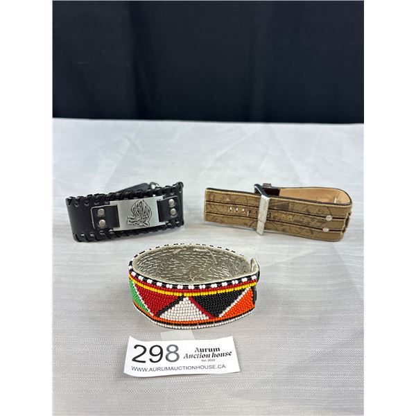 3 Leather Bracelets