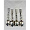 Image 4 : Pair of Antique Silver Handle Knives, Set of 4 Spoons, Set of Salt Spoons + More