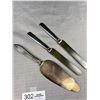 Image 8 : Pair of Antique Silver Handle Knives, Set of 4 Spoons, Set of Salt Spoons + More