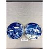 Image 1 : 2 Porcelain 1982 +1983 Christmas Plates, Marked Sorrina Porcelain, Hand Signed + Numbers