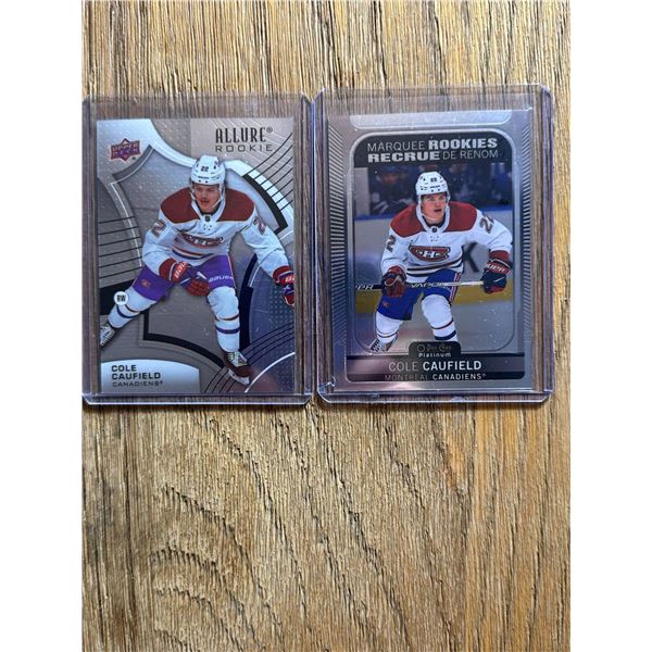 Cole Caufield RC Duo – Allure & OPC Platinum - hockey card