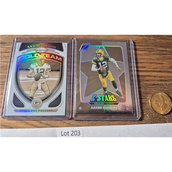 Aaron Rodgers Gold Team & Z-Stars Inserts – 2 Cards - Football Card