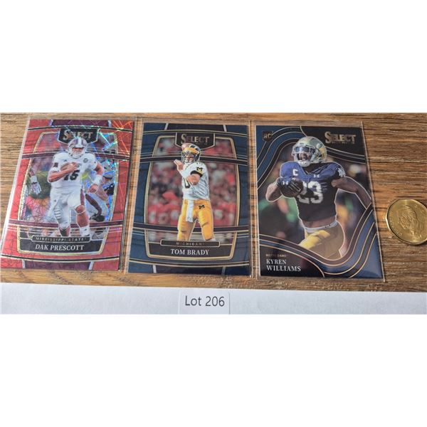Tom Brady & Dak Prescott Select Football Trio – 3 Cards - Football Card