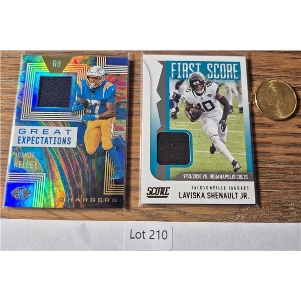 Joshua Kelley & Laviska Shenault Jr. Dual Relic Lot – 2 Cards - Football Card
