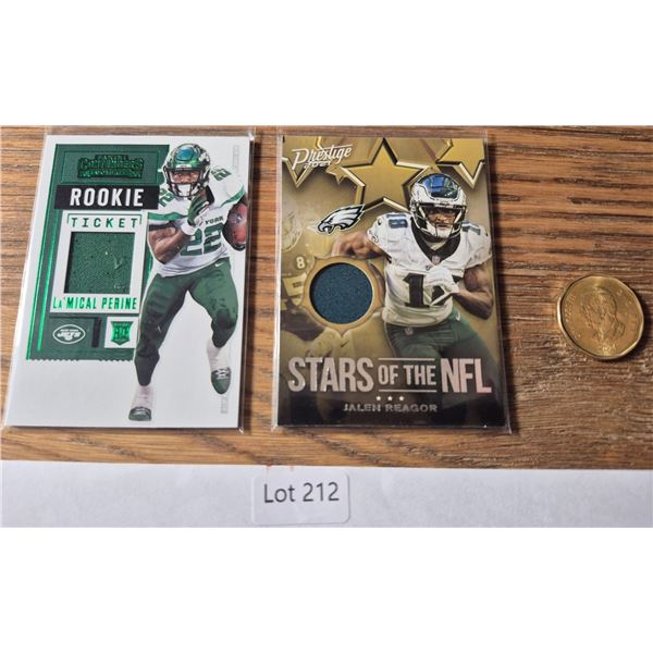 La’Mical Perine & Jalen Reagor Dual Relic Lot – 2 Cards - Football Card