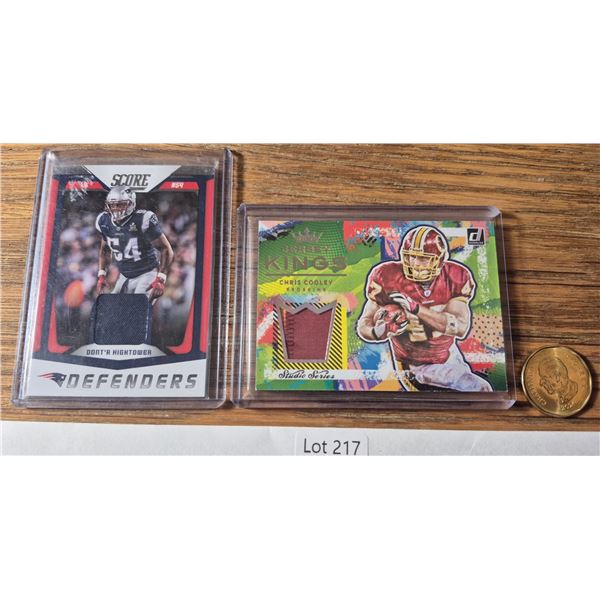 Dont’a Hightower & Chris Cooley Jersey Relic Lot – 2 Cards - Football Card