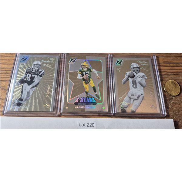 Aaron Rodgers & Matthew Stafford Quarterback Insert Lot – 3 Cards - Football Card