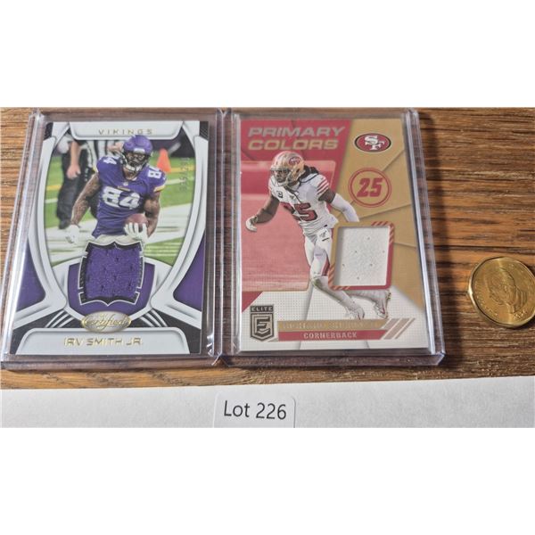 Irv Smith Jr. & Richard Sherman Memorabilia Lot – 2 Cards - Football Card