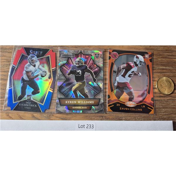 Dez Fitzpatrick & Kyren Williams Rookie Parallels Lot – 3 Cards - Football Card