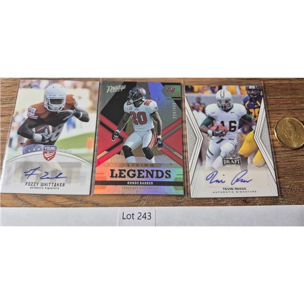 Fozzy Whittaker Auto, Ronde Barber 224/449 & Tevin Reese Auto - Football Card