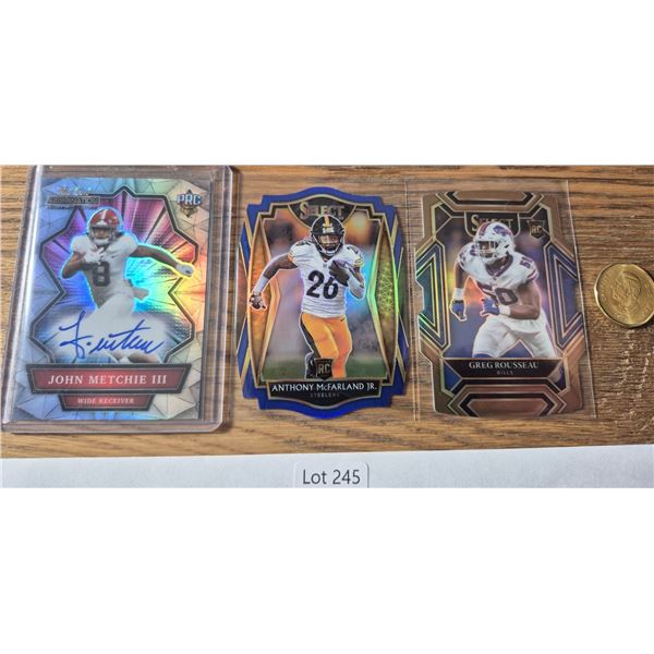 John Metchie III Auto, Anthony McFarland Jr. Rookie & Greg Rousseau Rookie 092/199 - Football Card