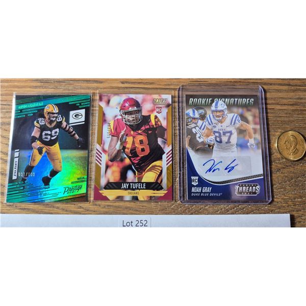 Noah Gray Auto, Jay Tufele Rookie & David Bakhtiari /199 - Football Card