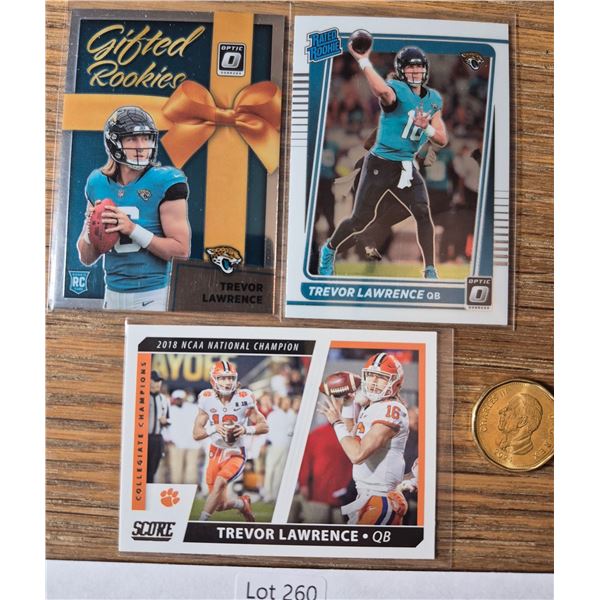 Trevor Lawrence Rookie Trio Including Optic Rated Rookie & Gifted Rookies - Football Card