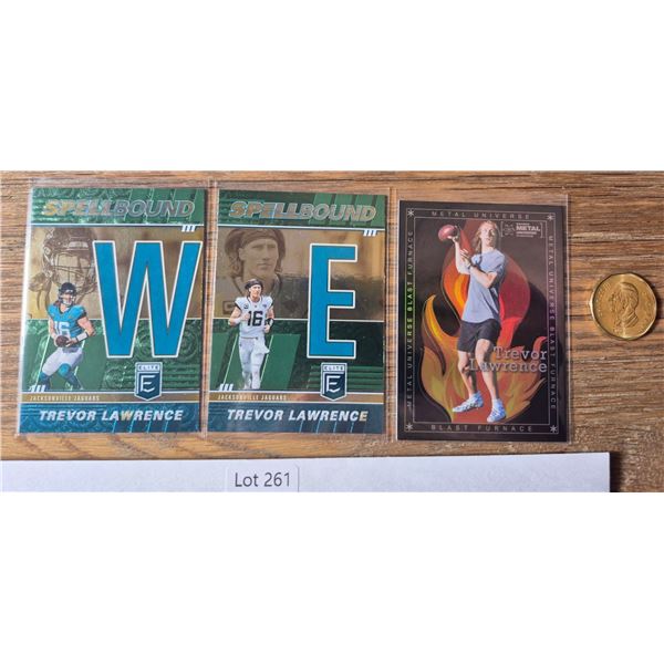 Trevor Lawrence Spellbound 'W' & 'E' + Metal Universe Blast Furnace - Football Card
