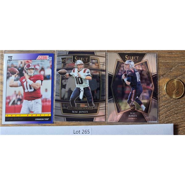 Mac Jones Rookie Trio Including Score & Select Rookies - Football Card
