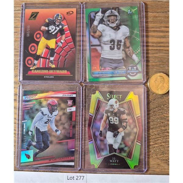 Cameron Heyward 093/100, Toa Taua 39/99, Myjai Sanders 437/449 & J.J. Watt Select - Football Card