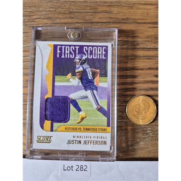 Justin Jefferson “First Score” Memorabilia Card (#9/27) - Football Card