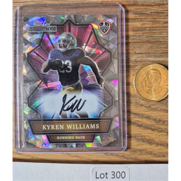 Kyren Williams Auto Alumination Holo /99 (Notre Dame) (#71/99) - Football Card