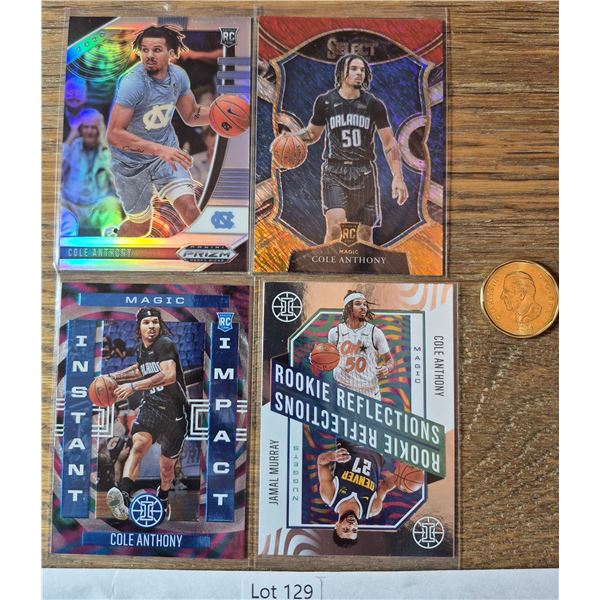 Cole Anthony Rookie Collection – 4 Cards - Basketball Card