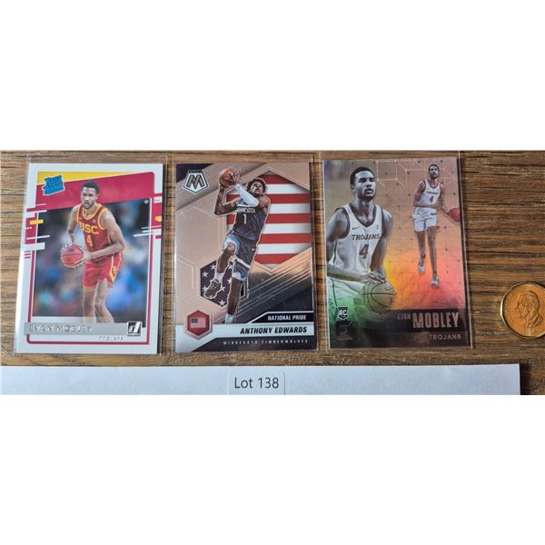 Rookie Stars Trio Lot – Evan Mobley & Anthony Edwards - Basketball Card