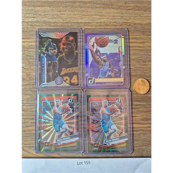 Shaquille O’Neal, DeMarcus Cousins & Devin Booker Refractor Lot – 4 Cards - Basket