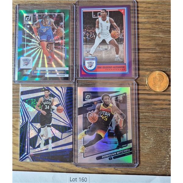 SGA, Giannis & Donovan Mitchell Card Lot – 4 Cards - Basketball Card