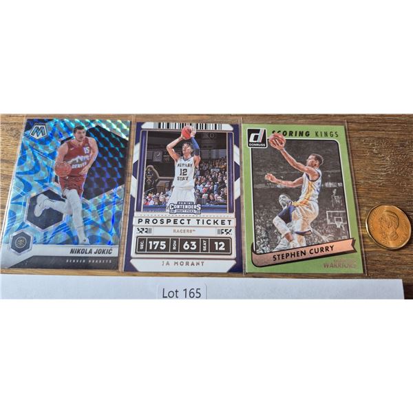 Jokić, Ja Morant & Stephen Curry Lot – 3 Cards - Basketball Card