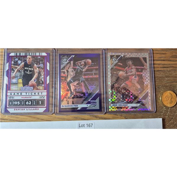 Damian Lillard, De’Aaron Fox & Jrue Holiday Lot – 3 Cards - Basketball Card