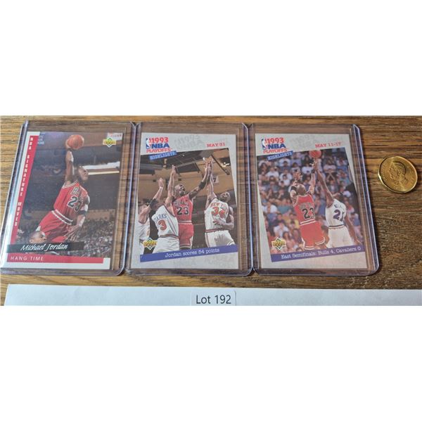 Michael Jordan 1993 Playoffs + Signature Moves Lot (3) - Basketball Card