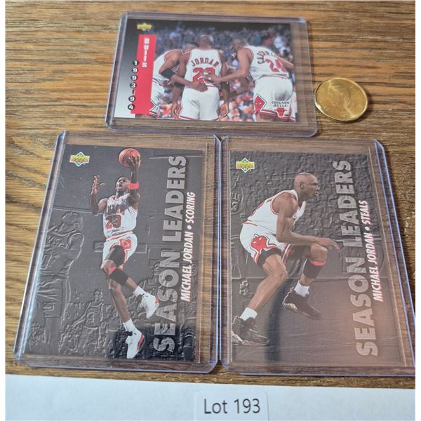 Michael Jordan Season Leaders (Scoring & Steals) + Bulls Team - Basketball Card