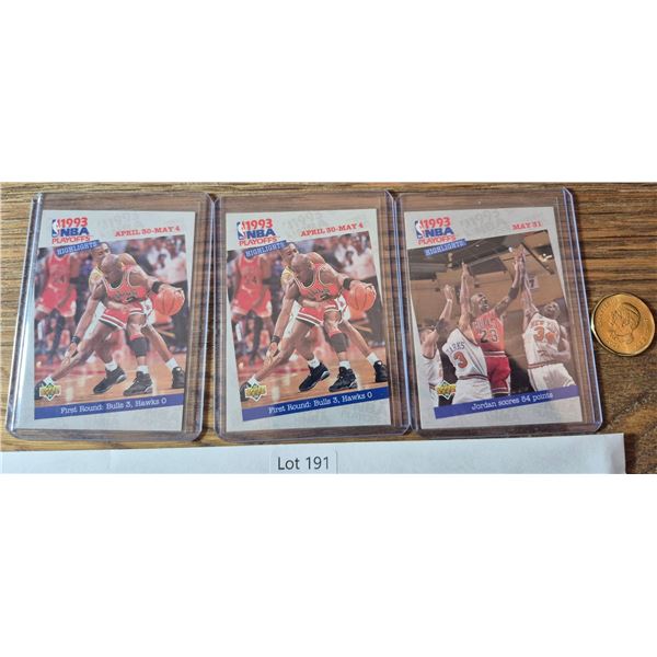 1993 Michael Jordan NBA Playoffs Highlights Trio - Basketball Card
