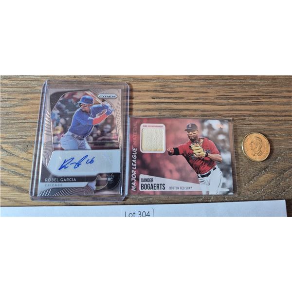 Robel Garcia Auto & Xander Bogaerts Relic Lot (2) - Baseball Card