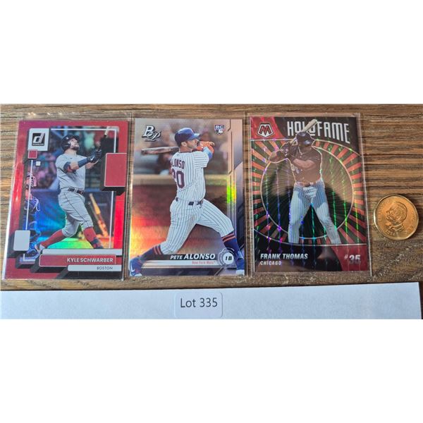 Kyle Schwarber, Pete Alonso & Frank Thomas Lot (3) - Baseball Card