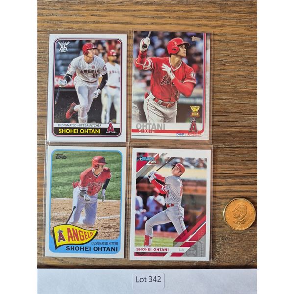 Shohei Ohtani Topps & Donruss Lot (4) - Baseball Card