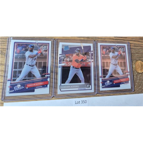Yordan Alvarez Donruss Optic Rookie Lot (3) - Baseball Card