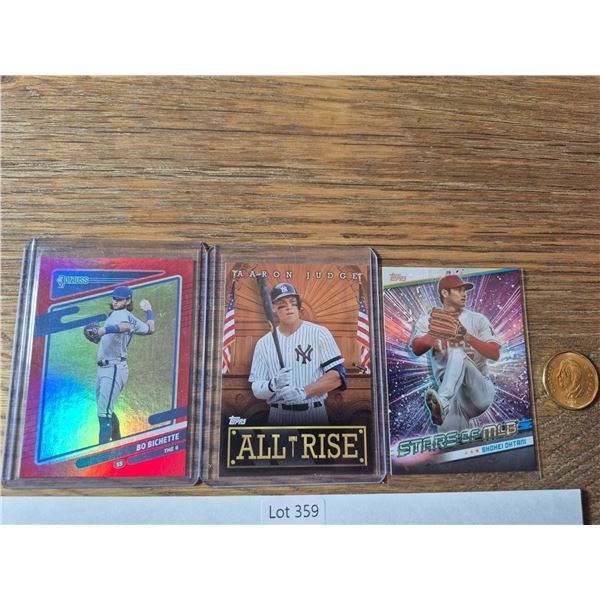 Bo Bichette, Aaron Judge & Shohei Ohtani Insert Lot (3) - Baseball Card