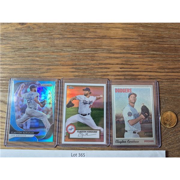 Clayton Kershaw Refractor Lot (3) - Baseball Card