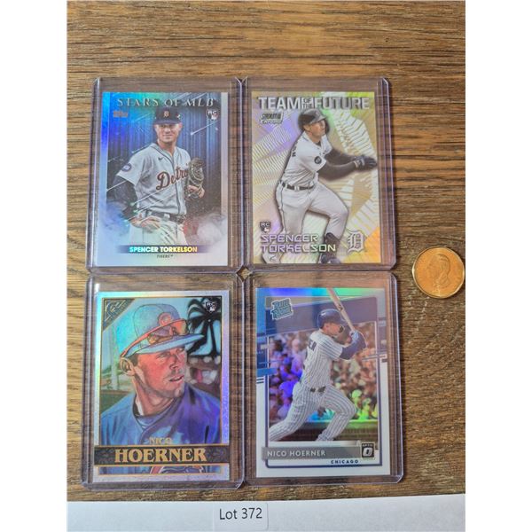 Spencer Torkelson & Nico Hoerner Rookie Lot (4) - Baseball Card
