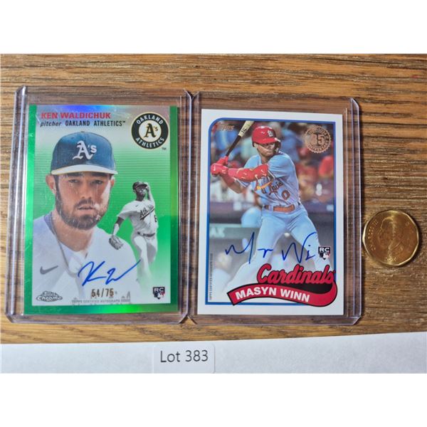 Dual Rookie Autographs - Ken Waldichuk & Masyn Winn - Baseball Card