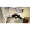 Image 1 : CONTENTS OF OFFICE 3 INCLUDING L SHAPED OFFICE DESK, 4 DRAWER COMBINATION CABINET, 4 DOOR OVERHEAD