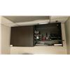 Image 1 : CONTENTS OF SHIPPING/RECEIVING CORNER INCLUDING 2 DRAWER 2 DOOR STORAGE CABINET, 2 DOOR UPPER