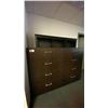 Image 1 : DARK WOOD 8 DRAWER LATERAL FILE CABINET WITH DARK WOOD OVERHEAD STORAGE SHELF