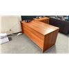 Image 2 : CHERRY SINGLE PEDESTAL EXECUTIVE DESK WITH 2 DRAWER LATERAL FILE CABINET