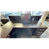 Image 2 : DARK WOOD U-SHAPED COMMERCIAL SINGLE PEDESTAL RECEPTION DESK WITH SINGLE TIER HUTCH,
