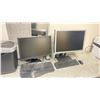 Image 2 : DOUBLE PEDESTAL SERVICE DESK WITH OMNITECH PAPER SHREDDER, HP COMPUTER MONITOR, NEC COMPUTER