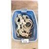 Image 1 : PLASTIC BIN OF LARGE INDUSTRIAL HOSE LOCKING C-CLAMPS