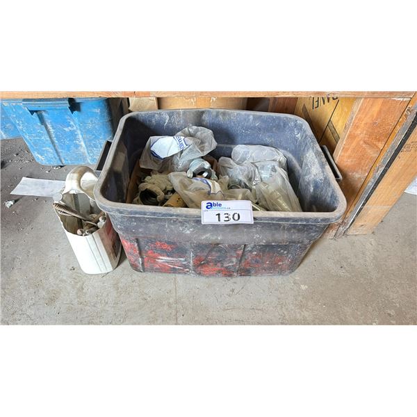 BIN OF ASSORTED FITTINGS & INDUSTRIAL HOSE CONNECTORS